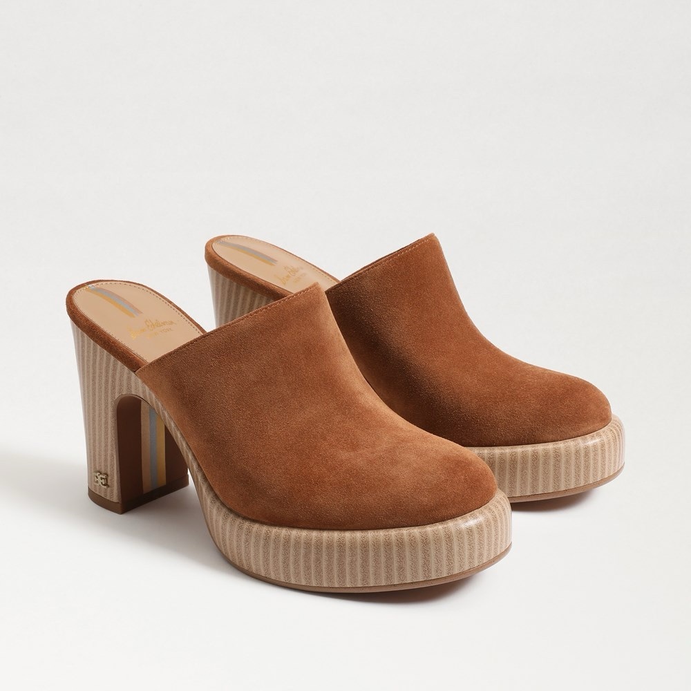 NWOB Sam Edelman Shiloh Heeled Mule Frontier Brown Suede size 7
